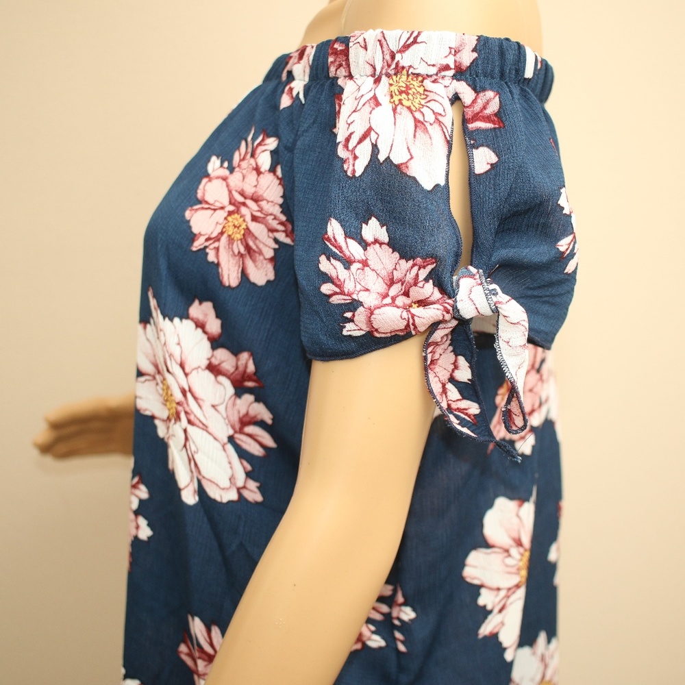 NEW Miley + Molly Floral Off Shoulder Tunic Top S - Picture 6 of 8